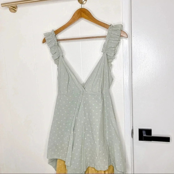 Anthropologie Love Binetti Emma color block tiered ruffle midi dress XS NWT - Picture 2 of 9